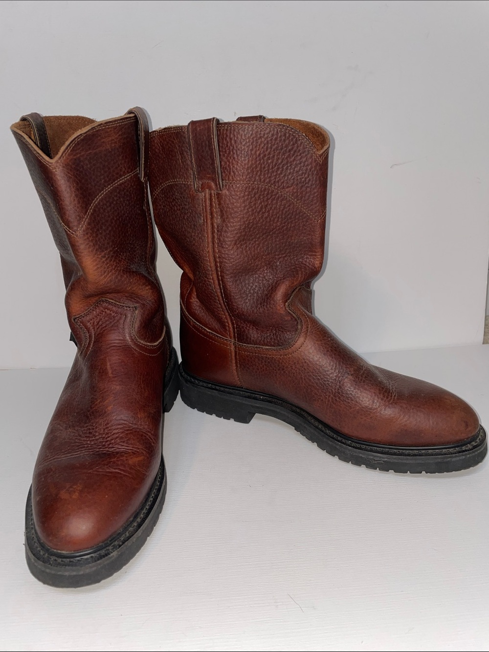 EUC Justin Original Work Boots Men's Brown Leather - Sz 10 1/2 D
